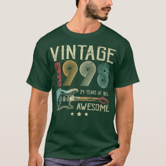 T-shirt 24e anniversaire femmes hommes Vintage stupéfiant