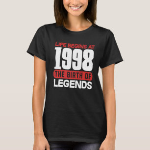 T-shirt 24e Anniversaire La Vie Commence En 1998 La Naissa