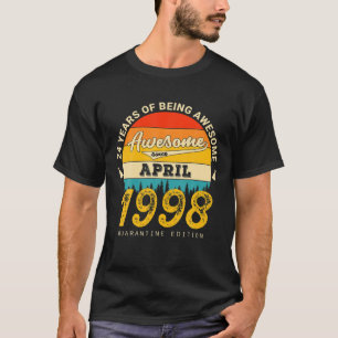 T-shirt 24th Birthday Retro Avril 1998 Quarantine 24 Years