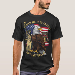 T-shirt 250 Ans 1776-2026 250e Anniversaire Aigle Liberté 