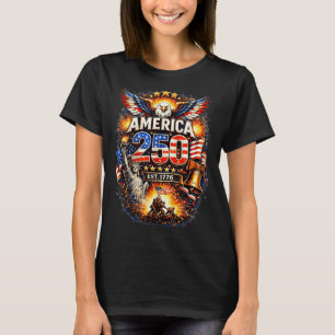 T-shirt 250 ans américain 1776 2026 250e anniversaire État