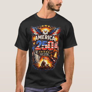 T-shirt 250 Ans Américain 1776 2026 250e Anniversaire USA