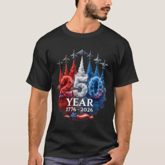 T-shirt 250 Ans Américain 250e USA Patriotique 4 Juillet