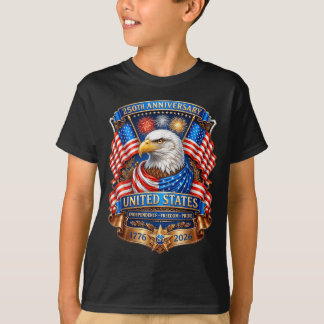 T-shirt 250 Ans Anniversaire Américain 1776-2026 Drapeau U