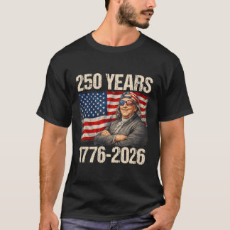 T-shirt 250 Ans De Liberté Ben Franklin Drapeau Américain