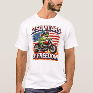 T-shirt 250 Ans De Liberté Patriotique Grenouille Motard U
