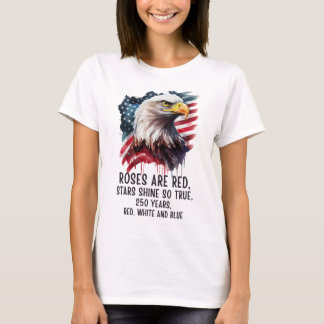 T-shirt 250 Ans Rouge Blanc & Bleu Patriotique