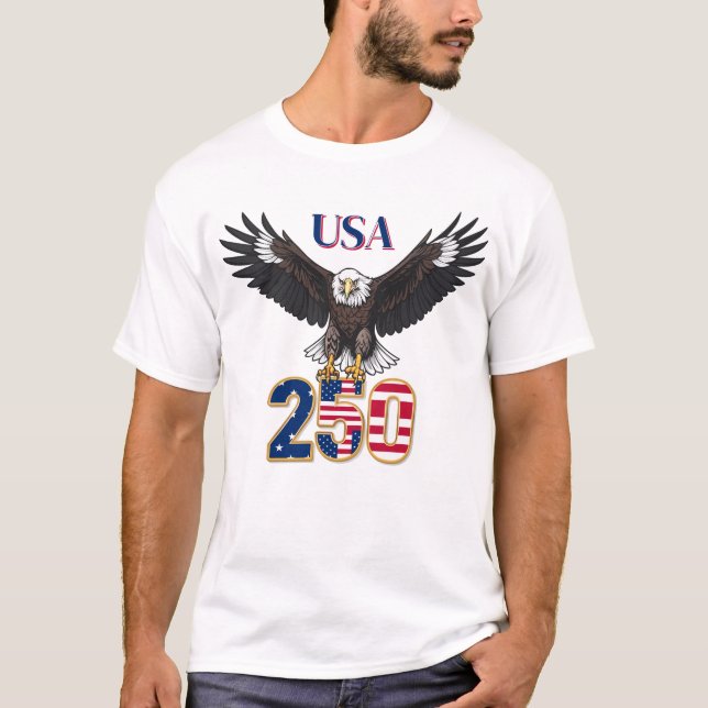 T-shirt 250 Years Anniversary USA Bald Eagle (Devant)