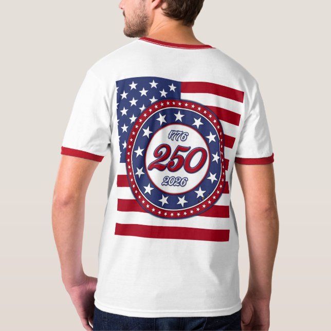 T-shirt 250e anniversaire d'Amérique avec le drapeau améri (Dos)