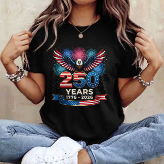 T-shirt 250e anniversaire États-Unis 1776 2026 Aigle patri