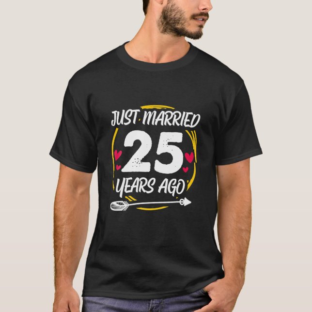 T-shirt 25e 25 ans Mariage Anniversaire Cadeau Marié (Devant)