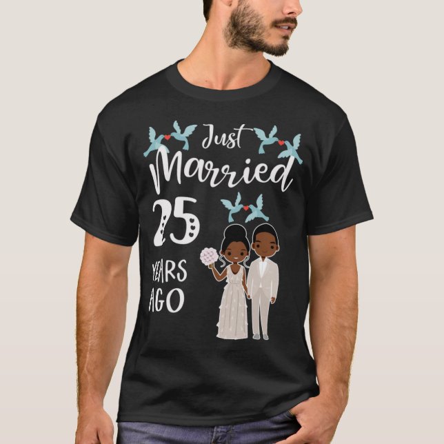 T-shirt 25e anniversaire de Mariage - Marié 25 ans (Devant)