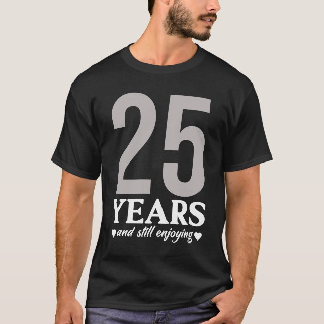 T-shirt 25e anniversaire du Mariage 25 ans mariage romanti (Devant)
