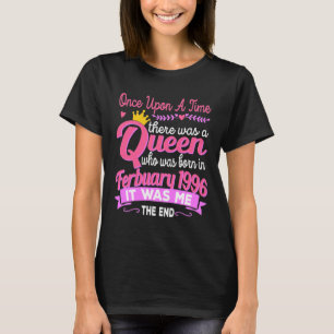 T-shirt 25e anniversaire Reine Février 1996 Filles Annive