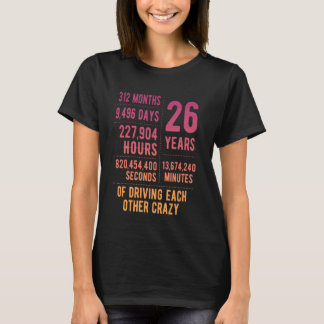 T-shirt 26 Ans de Mariage Drôle 26e Anniversaire de Mariag