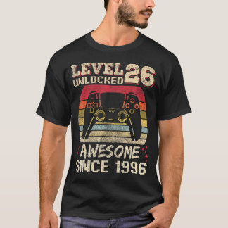 T-shirt 26 ans Joueur homme Anniversaire 26 niveau déverro
