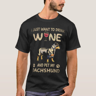 T-shirt 26 Je veux juste boire du vin et caresser mon teck