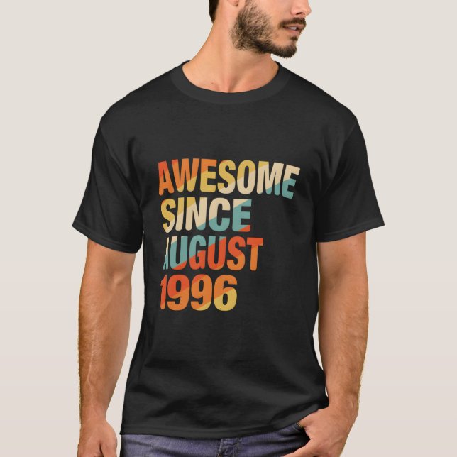 T-shirt 26Th Awesome Since August 1996 26 (Devant)