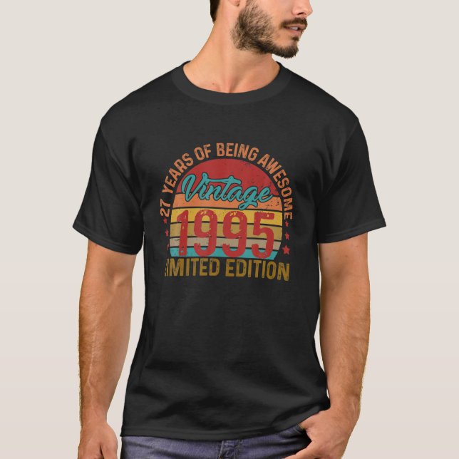 T-shirt 27 Ans D'Être Impressionnant Anniversaire 1995 (Devant)