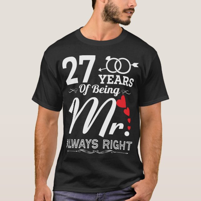 T-shirt 27 ans d'existence de M. Husband 27e anniversaire (Devant)