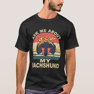 T-shirt 27 Demandez-moi des nouvelles de mon dachshund vin