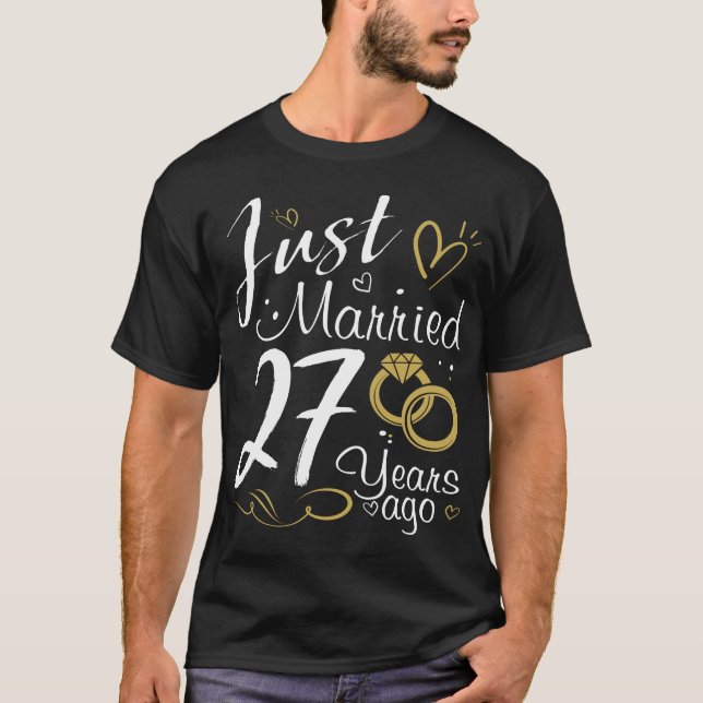 T-shirt 27e anniversaire de Mariage. Marié il y a 27 ans (Devant)