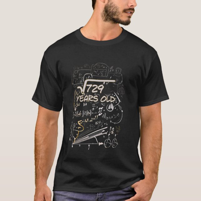 T-shirt 27e anniversaire racine Carré de 729 27 ans (Devant)