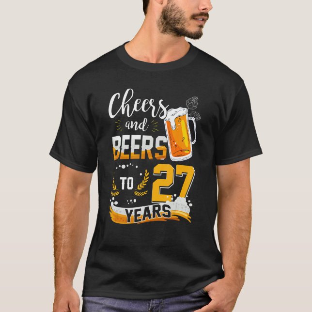 T-shirt 27e Anniversaire Soeurs Et Bières À 27 Ans Né En (Devant)