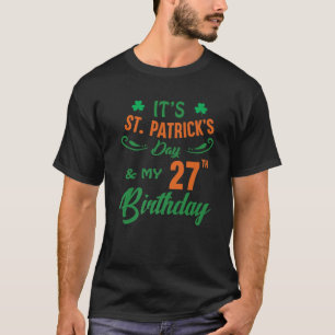 T-shirt 27E Anniversaire St Patrick's Day Party Hommes Fem
