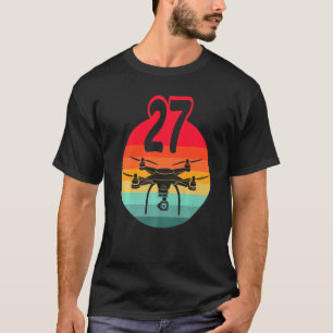 T-shirt 27ème Anniversaire I Télécommande Rétro Drones Ave