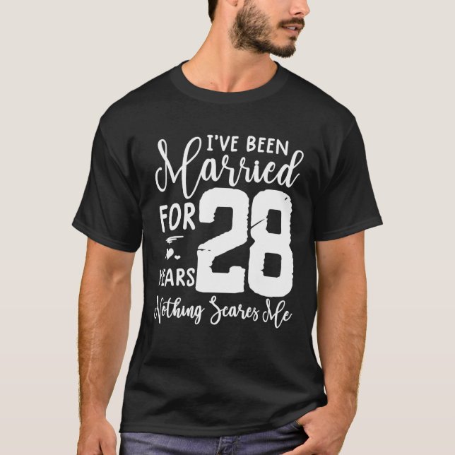 T-shirt 28 Ans Mariés Drôle Couple 28E Anniversaire (Devant)
