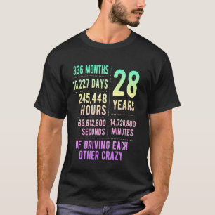 T-shirt 28 ans mariés Funny 28e anniversaire de Mariage