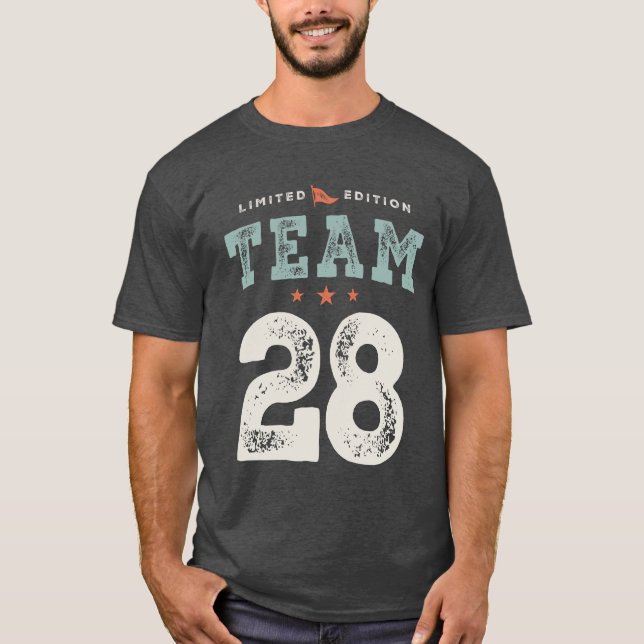 T-shirt 28e anniversaire Funny 28 ans (Devant)