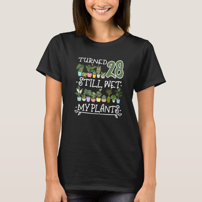 T-shirt 28e anniversaire I Succulent I Pot Plante Head I W (Devant)