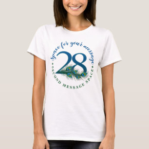 T-shirt 28e Anniversaire ou Anniversaire de Mariage Plumes