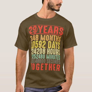 T-shirt 29 Année 29e anniversaire de Mariage Cadeaux pour 