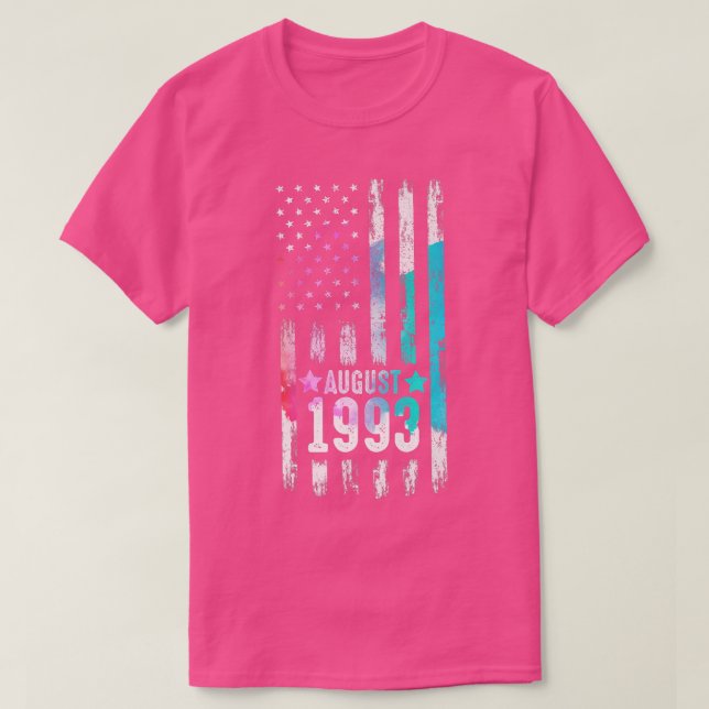 T-shirt 29 ans, août 1993 Drapeau américain 29e anniversai (Design devant)