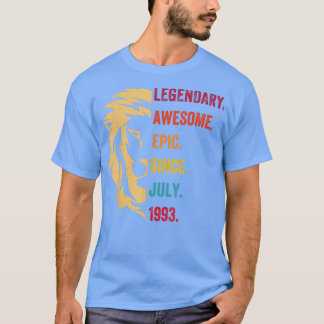 T-shirt 29 Ans Cadeaux Légende Depuis Juillet 1993 29th Bi