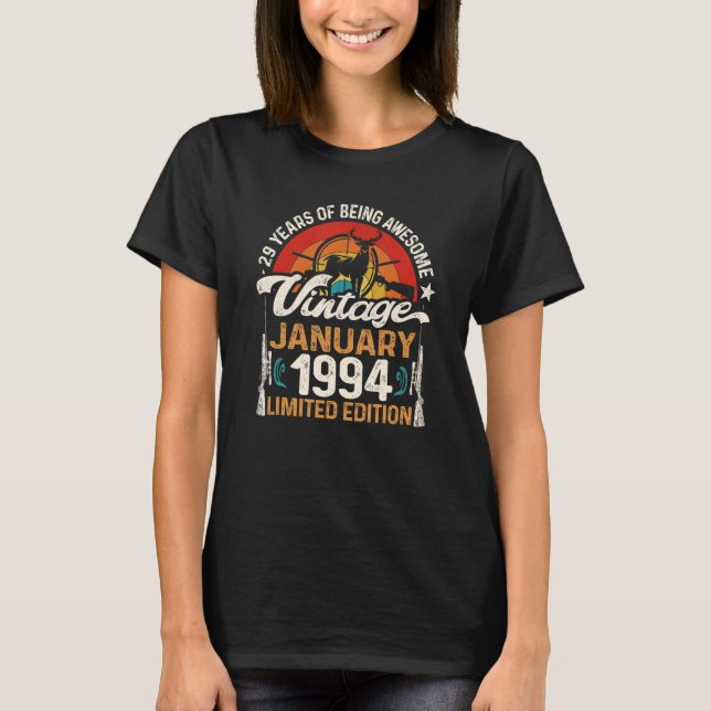 T-shirt 29 Ans Chasse de cerfs chasseurs Janvier 1994 29e (Devant)