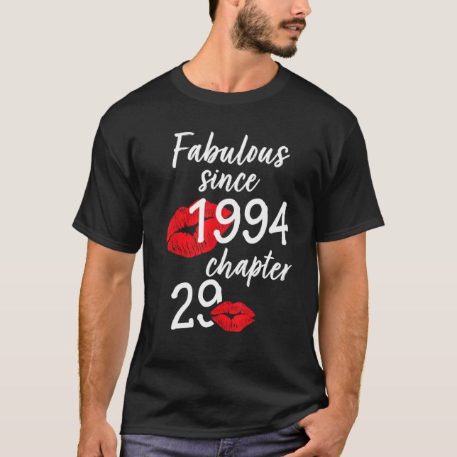 T-shirt 29 Ans Et Fabuleux anniversaire depuis 1994 chap (Devant)