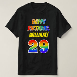 T-shirt 29e anniversaire — Bold, Fun, Rainbow 29, Nom pers