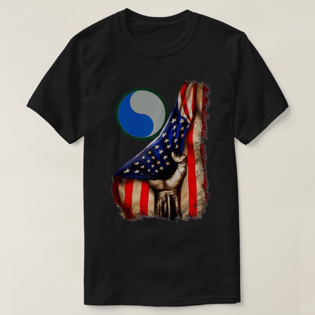 T-shirt 29e division d'infanterie Zip du drapeau américain (Design devant)
