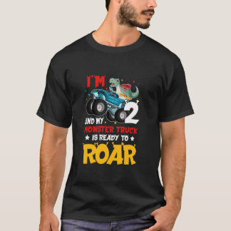 T-shirt 2 Anniversaire Monster Truck Boys Party 2 Annivers