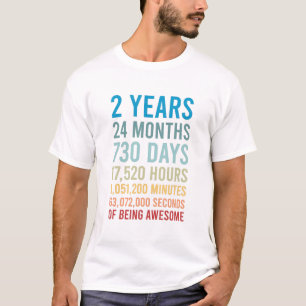 T-shirt 2 Ans 24 Mois 730 Jours Être Un Anniversaire Magn
