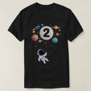 T-shirt 2 ans Anniversaire Planètes Astronaut 2e Anniversa