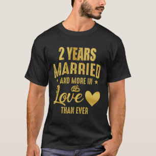 T-shirt 2 ans couples mariés, 2e anniversaire de Mariage
