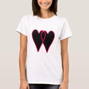 T-shirt 2 coeurs noircissent ensemble les cadeaux de