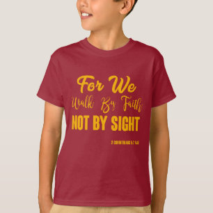 T-shirt 2 Corinthiens 5:7 Bible Verse KJV Citation du garç