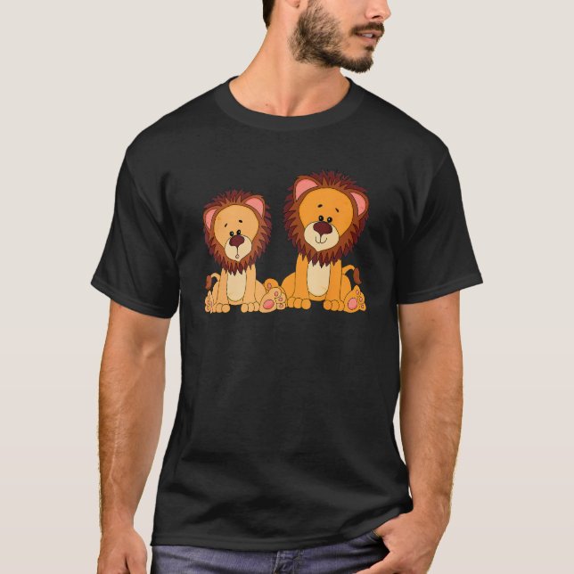 T-shirt 2 Cute lion brothers (Devant)