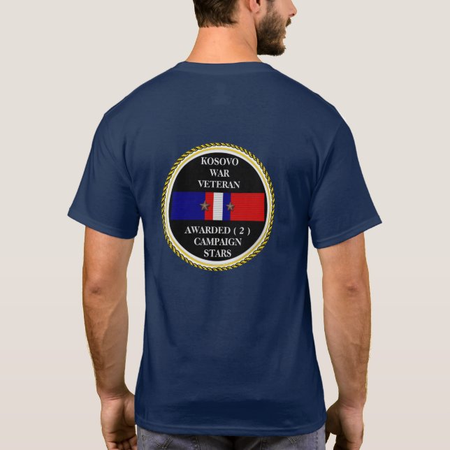 T-SHIRT 2 ÉTOILES DE CAMPAGNE KOSOVO GUERRE VÉTÉRAN (Dos)